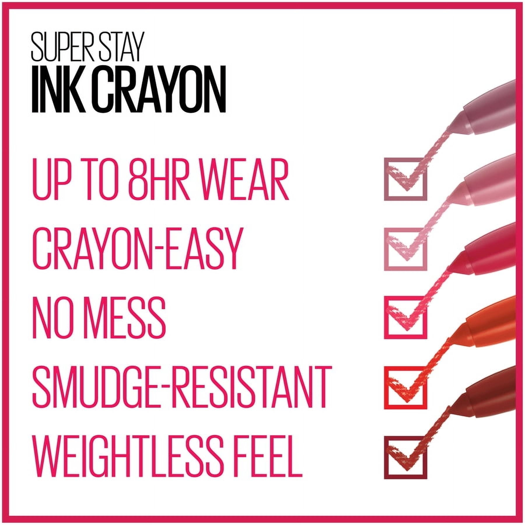 (2 pack) Maybelline Super Stay Ink Crayon Lipstick, Matte Longwear Lipstick Makeup, Seek Adventure, 0.04 oz.