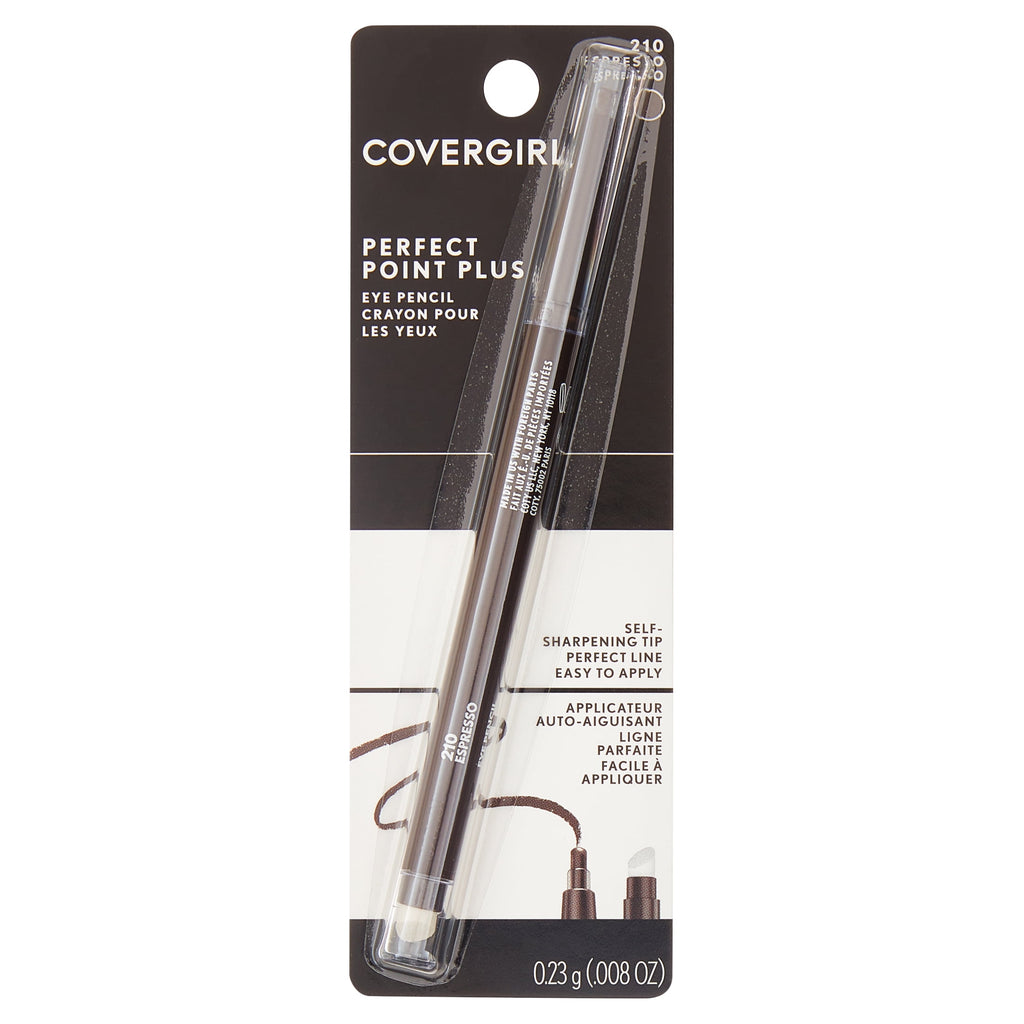 (2 pack) COVERGIRL Perfect Point Plus Eyeliner, 210 Espresso, 0.008 oz, Long-Lasting, Versatile Black Eyeliner, Soft Smudging Tip, No Sharpening Needed