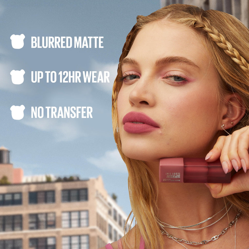 Maybelline Super Stay Teddy Tint, Long Lasting Matte Lip Stain, Mascara Tear, 0.17 fl oz