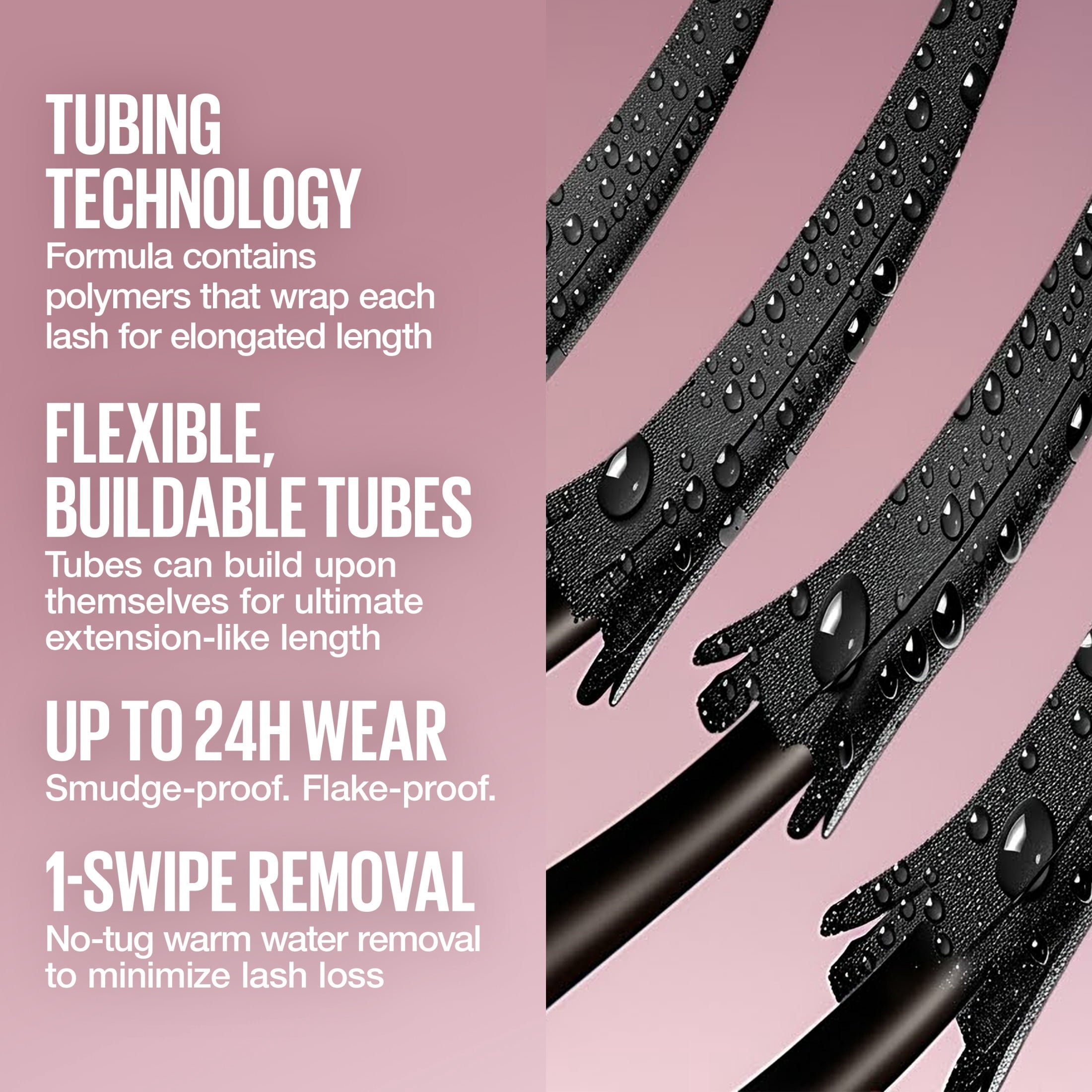 Maybelline Lash Sensational Sky Tubes Tubing Mascara Extension-Like Length Conditioning with Shea Butter + Castor Oil , Very Black, 0.23 fl oz