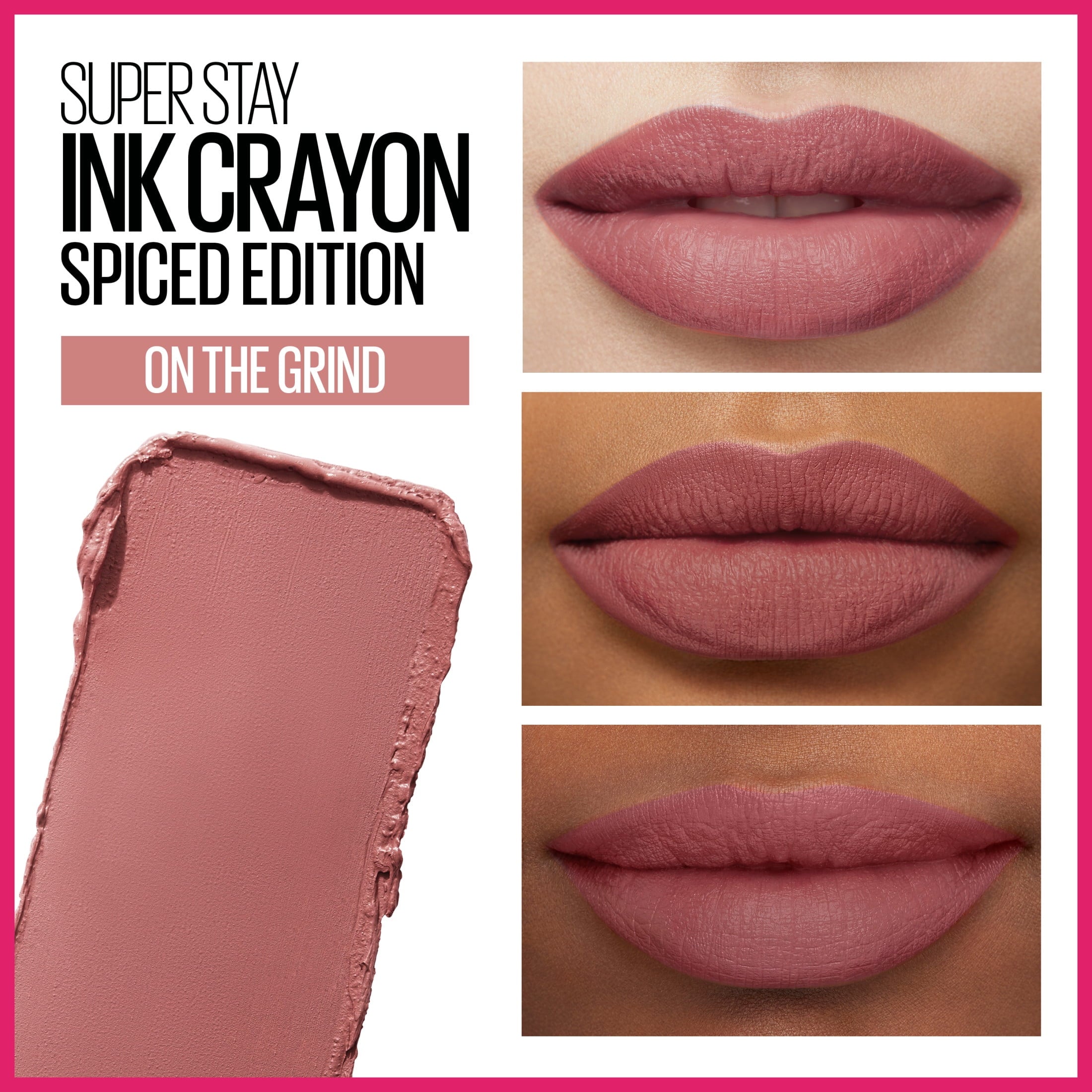 (2 pack) Maybelline Super Stay Ink Crayon Matte Lipstick, On the Grind, 0.04 oz