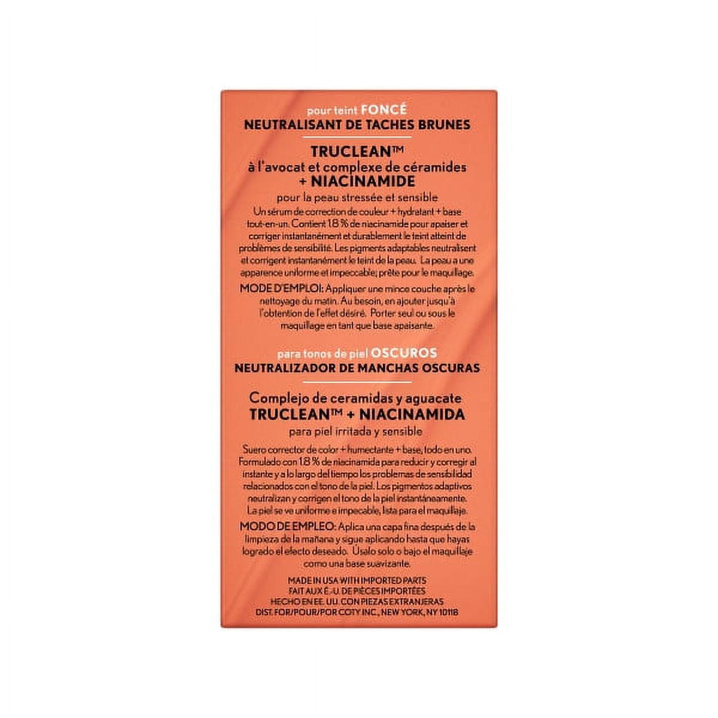 COVERGIRL Clean Fresh Primer, Color Correcting Serum and Moisturizer, Dark Spot Neutralizer, Deep 1.0 fl oz