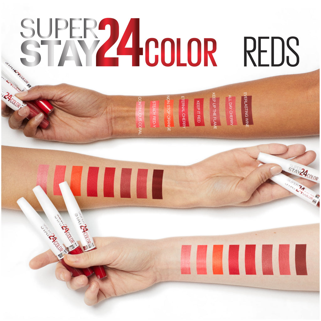 (2 pack) Maybelline SuperStay 24 2-Step Liquid Lipstick, Keep Up The Flame