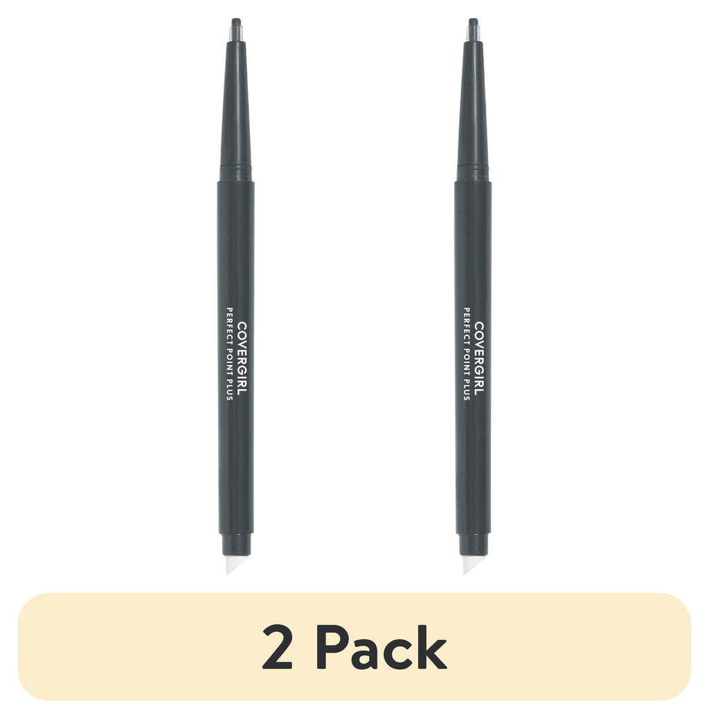 (2 pack) COVERGIRL Perfect Point Plus Eyeliner, 205 Charcoal, 0.008 oz, Long-Lasting, Versatile Black Eyeliner, Soft Smudging Tip, No Sharpening Needed