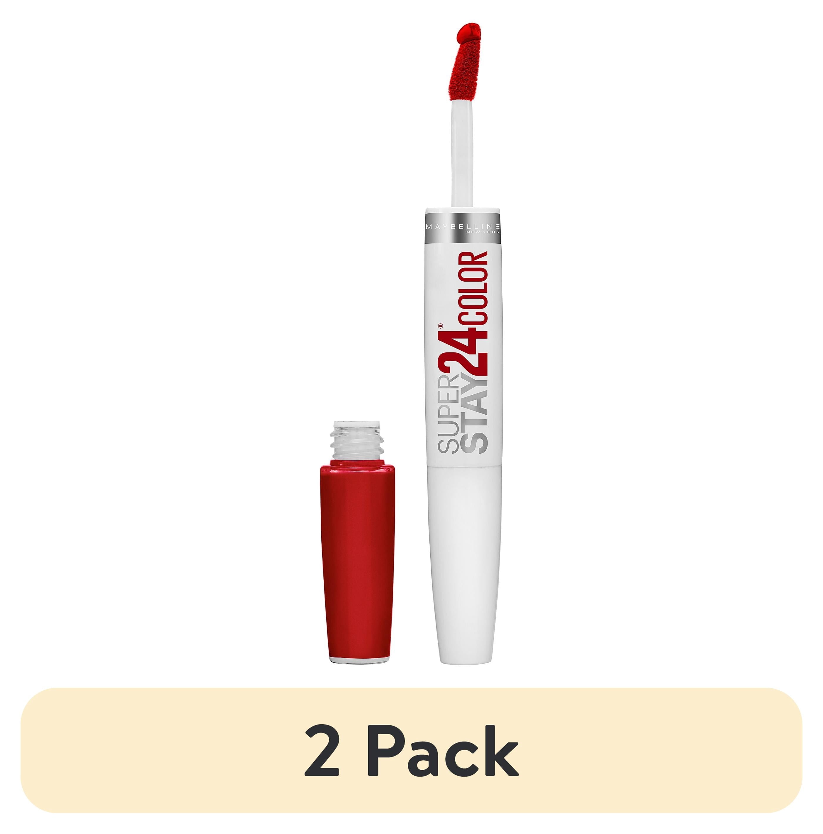 (2 pack) Maybelline SuperStay 24 2-Step Liquid Lipstick, Keep It Red