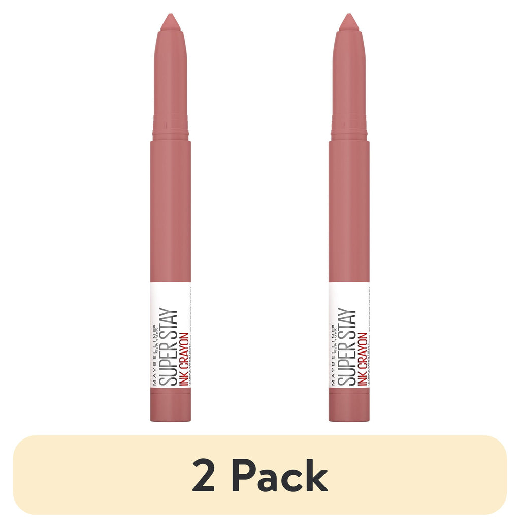 (2 pack) Maybelline Super Stay Ink Crayon Matte Lipstick, On the Grind, 0.04 oz
