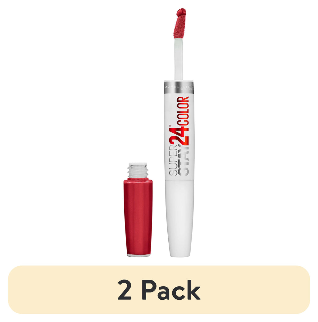 (2 pack) Maybelline SuperStay 24 2-Step Liquid Lipstick, Keep Up The Flame