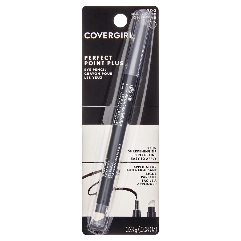 (2 pack) COVERGIRL Perfect Point Plus Eyeliner Pencil, Black Onyx Pack of 1, Long-Lasting, Versatile Black Eyeliner, Soft Smudging Tip, No Sharpening Needed