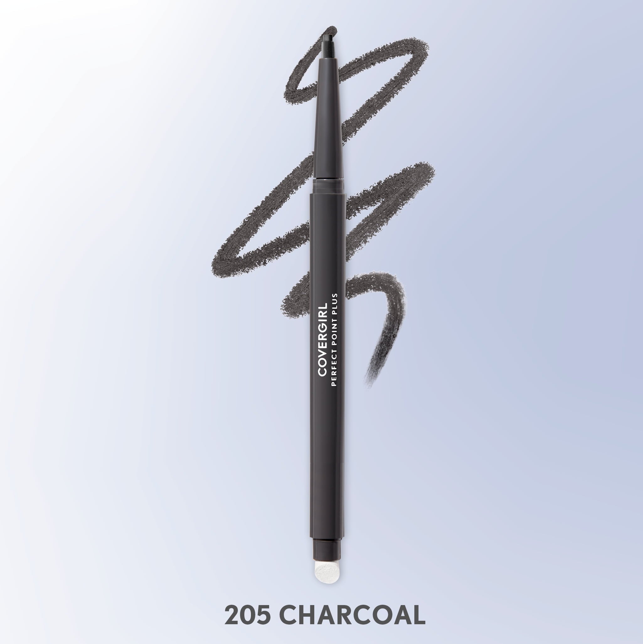 (2 pack) COVERGIRL Perfect Point Plus Eyeliner, 205 Charcoal, 0.008 oz, Long-Lasting, Versatile Black Eyeliner, Soft Smudging Tip, No Sharpening Needed