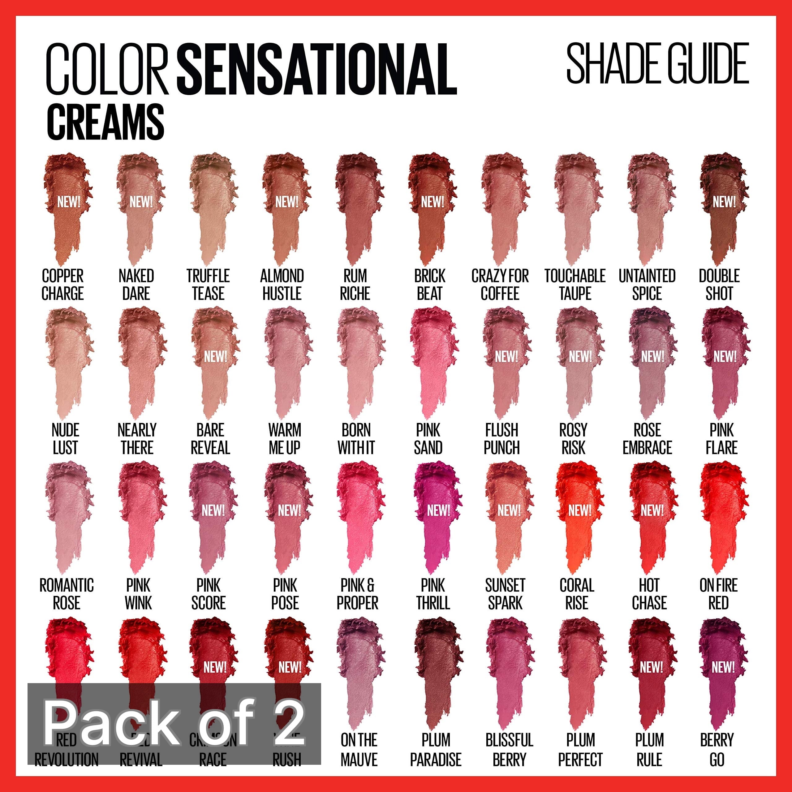 Maybelline Color Sensational Lipstick, 235-Warm Me Up, 0.15 oz (Pack of 2)
