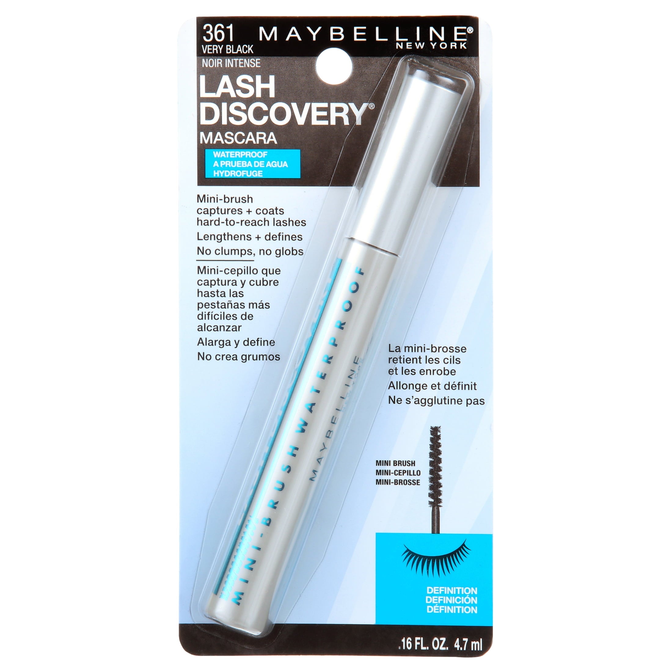 (3 pack) Maybelline Lash Discovery Waterproof Mascara, Very Black, 0.16 fl oz