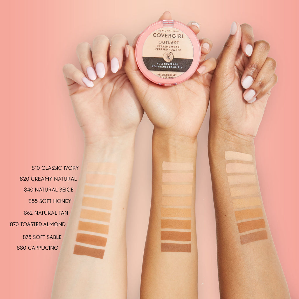COVERGIRL Outlast Extreme Wear Pressed Powder, 875 Soft Sable, 0.38 oz