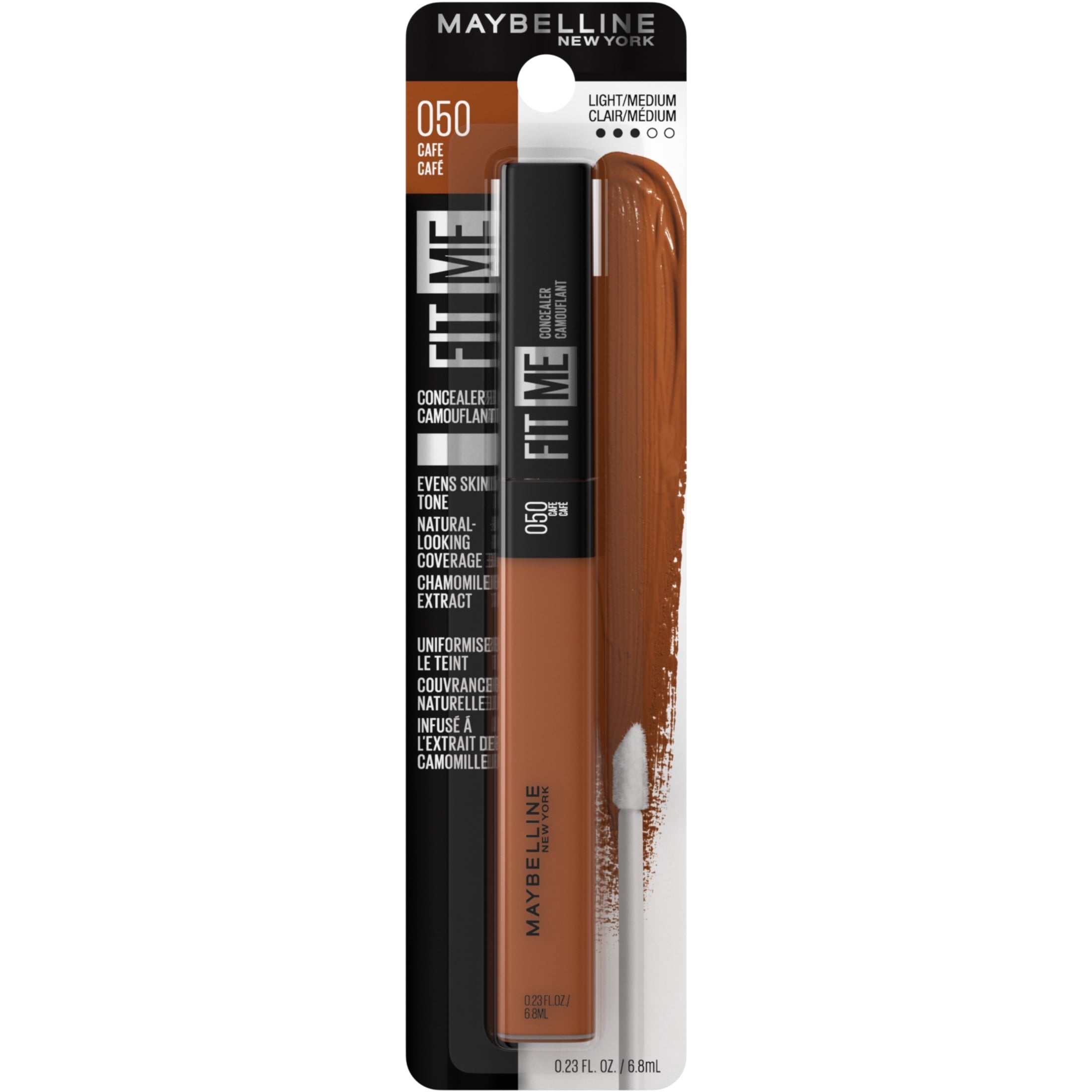 Maybelline Fit Me Liquid Concealer Makeup, Natural Coverage, Oil-Free, Cafe, 0.23 fl oz