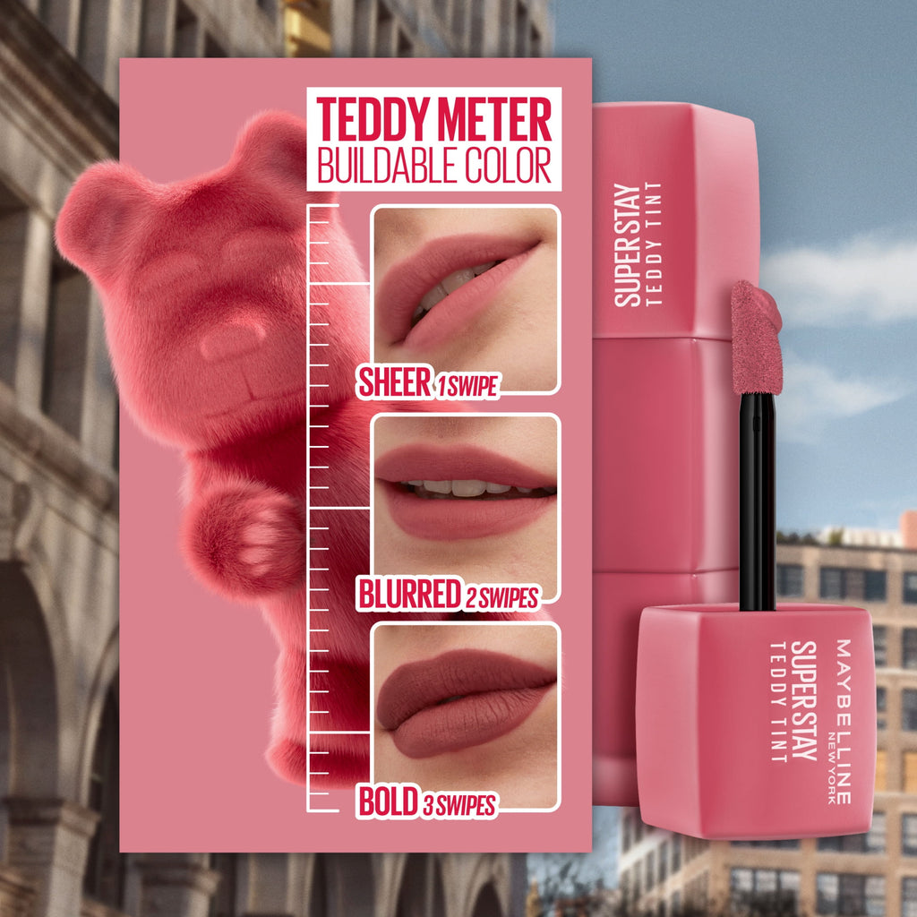 Maybelline Super Stay Teddy Tint, Long Lasting Matte Lip Stain, Kneehigh, 0.17 fl oz