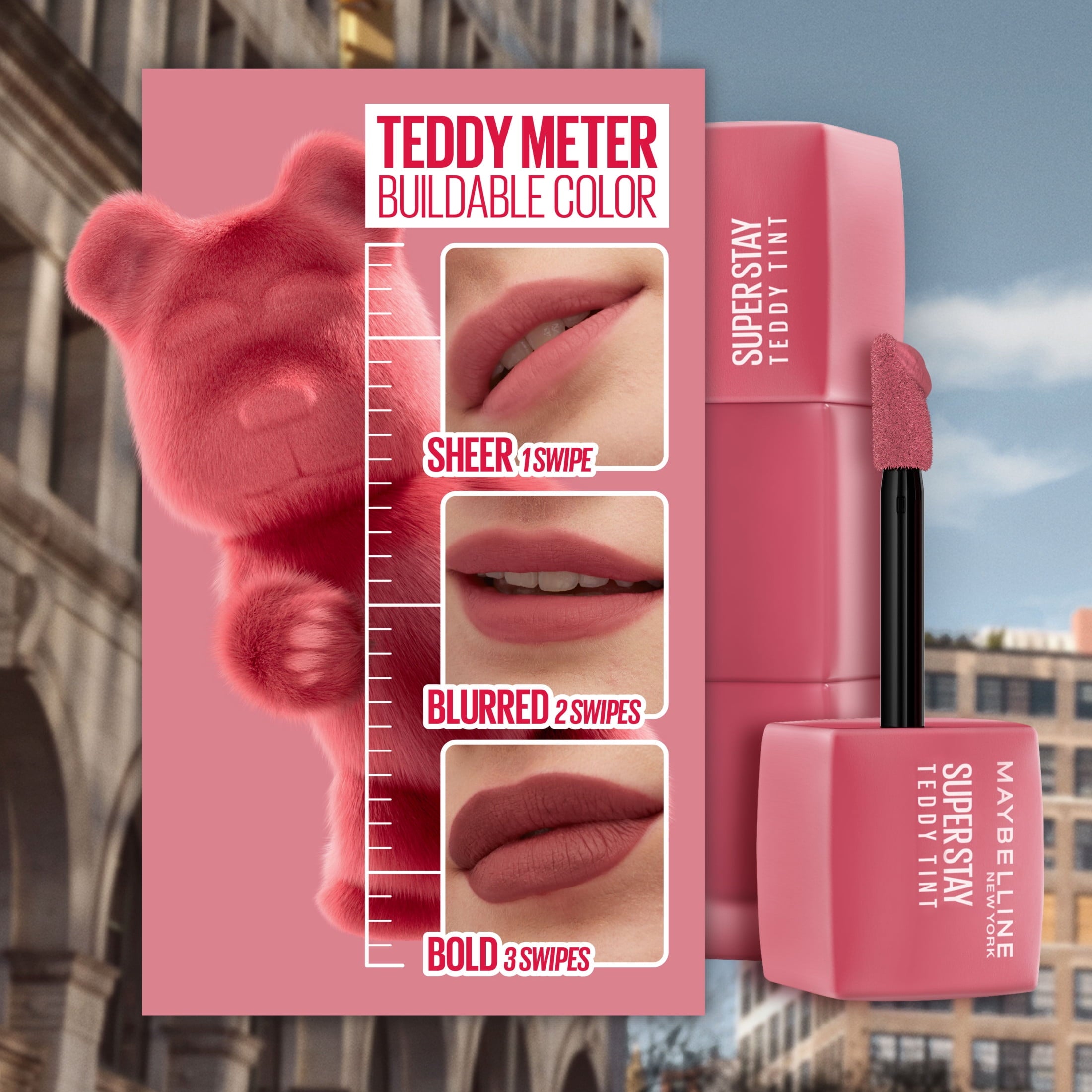 Maybelline Super Stay Teddy Tint, Long Lasting Matte Lip Stain, Kneehigh, 0.17 fl oz