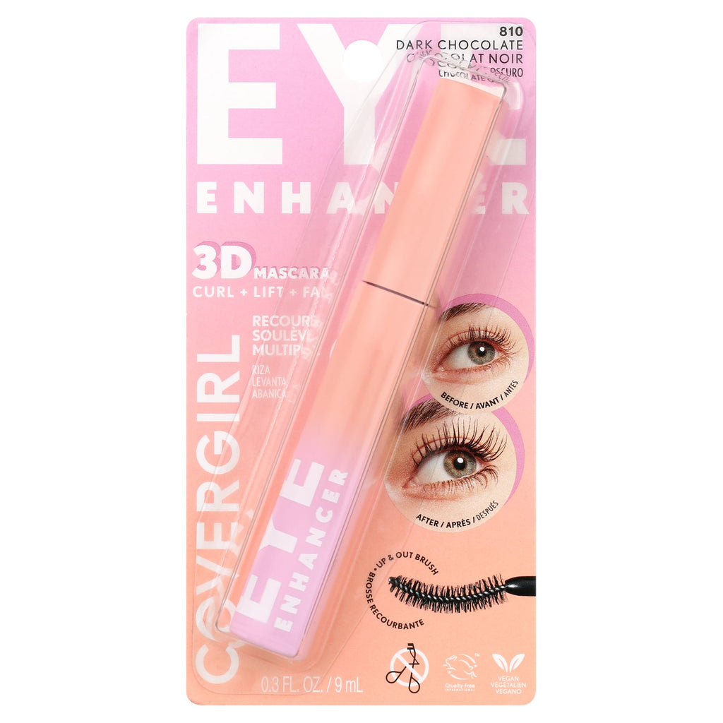COVERGIRL Eye Enhancer 3D Mascara, 810 Dark Chocolate, 0.30 fl oz