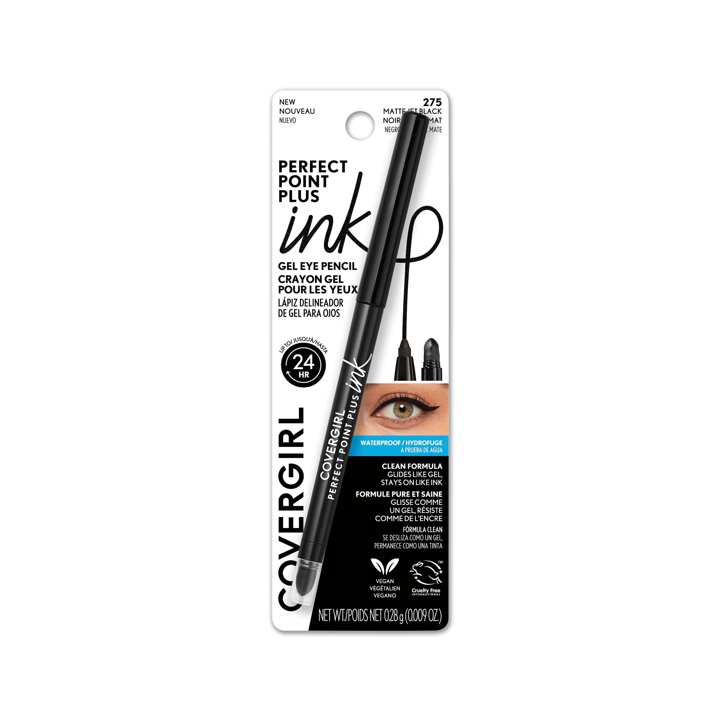 COVERGIRL Perfect Point Plus Ink Eyeliner, 275 Matte Jet Black, 0.01 oz