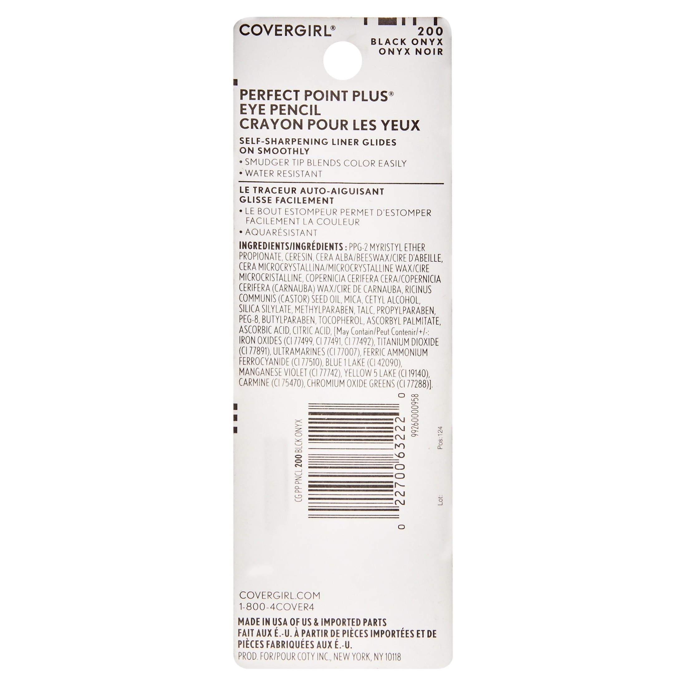COVERGIRL Perfect Point Plus Eyeliner Pencil, Black Onyx Pack of 1, Long-Lasting, Versatile Black Eyeliner, Soft Smudging Tip, No Sharpening Needed