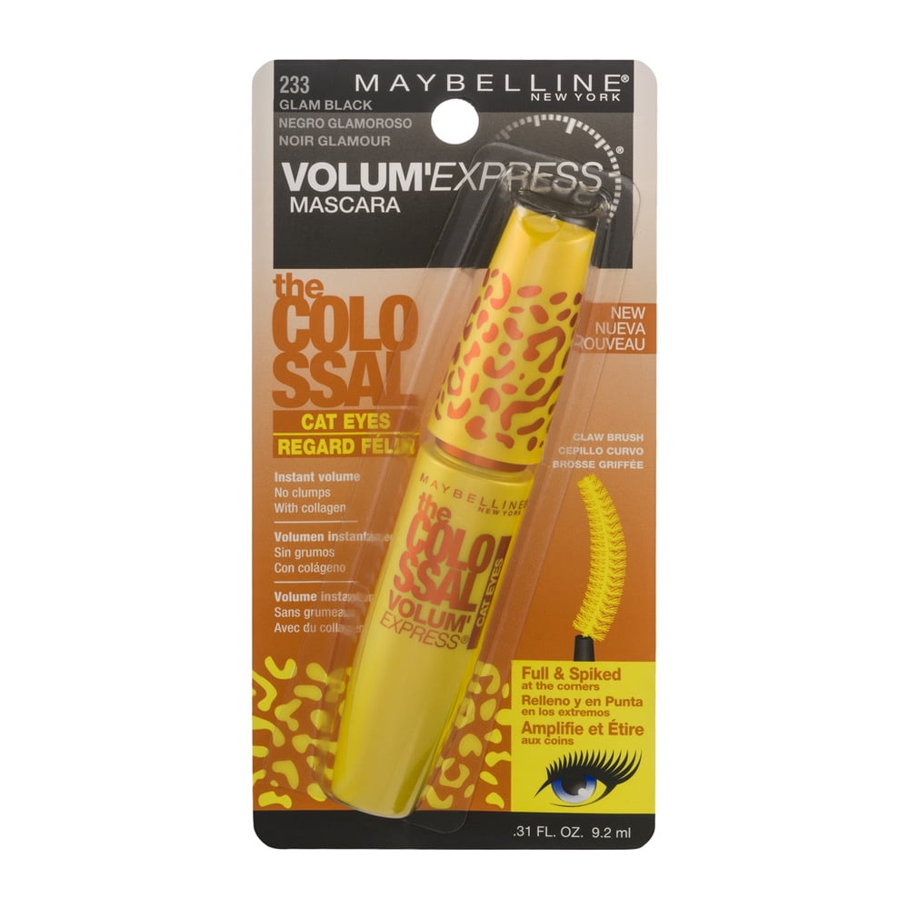 Maybelline VolumExpress The Colossal Cat Eyes Washable Mascara, Glam Black 0.31 fl oz