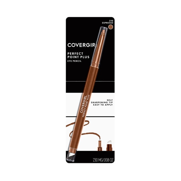 (2 pack) COVERGIRL Perfect Point Plus Eyeliner, 210 Espresso, 0.008 oz, Long-Lasting, Versatile Black Eyeliner, Soft Smudging Tip, No Sharpening Needed