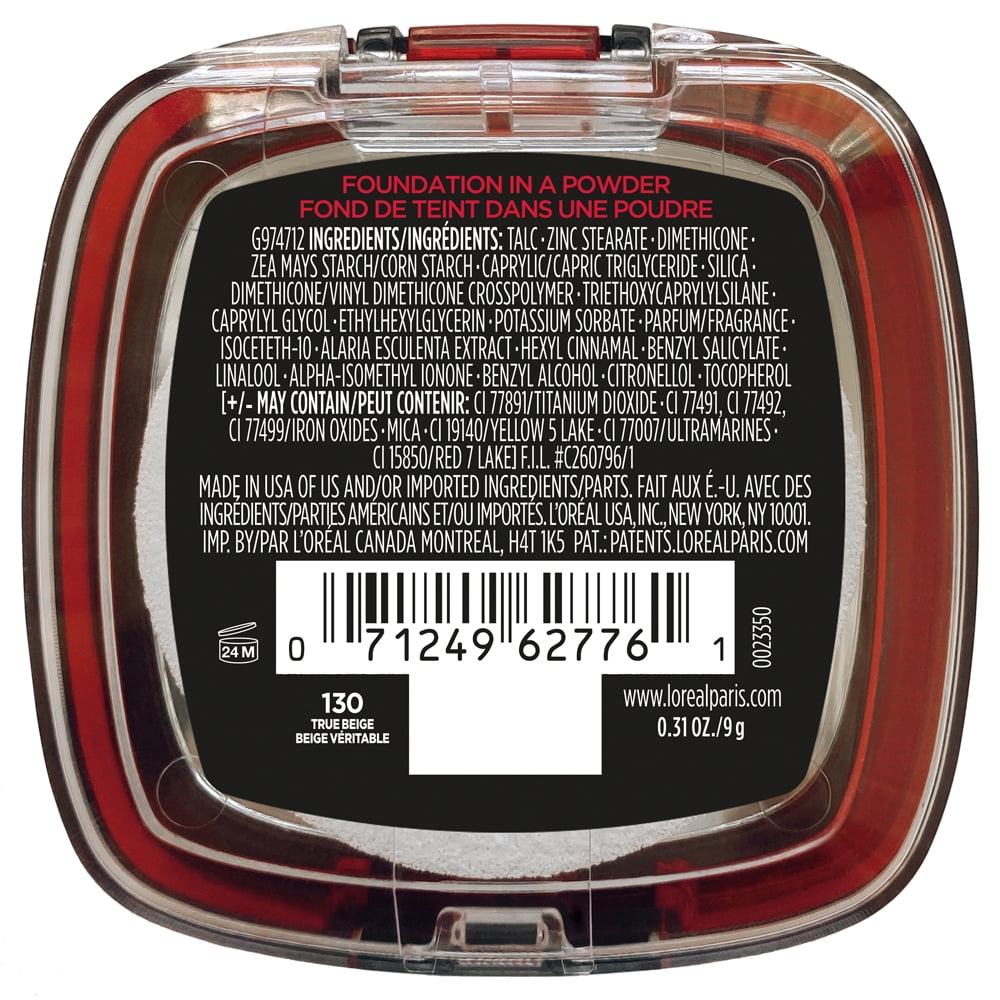 (2 pack) L'Oréal Paris Infallible Fresh Wear 24 Hr Foundation in a Powder,  for All Skin Medium Tone, 130 True Beige, 1 fl oz