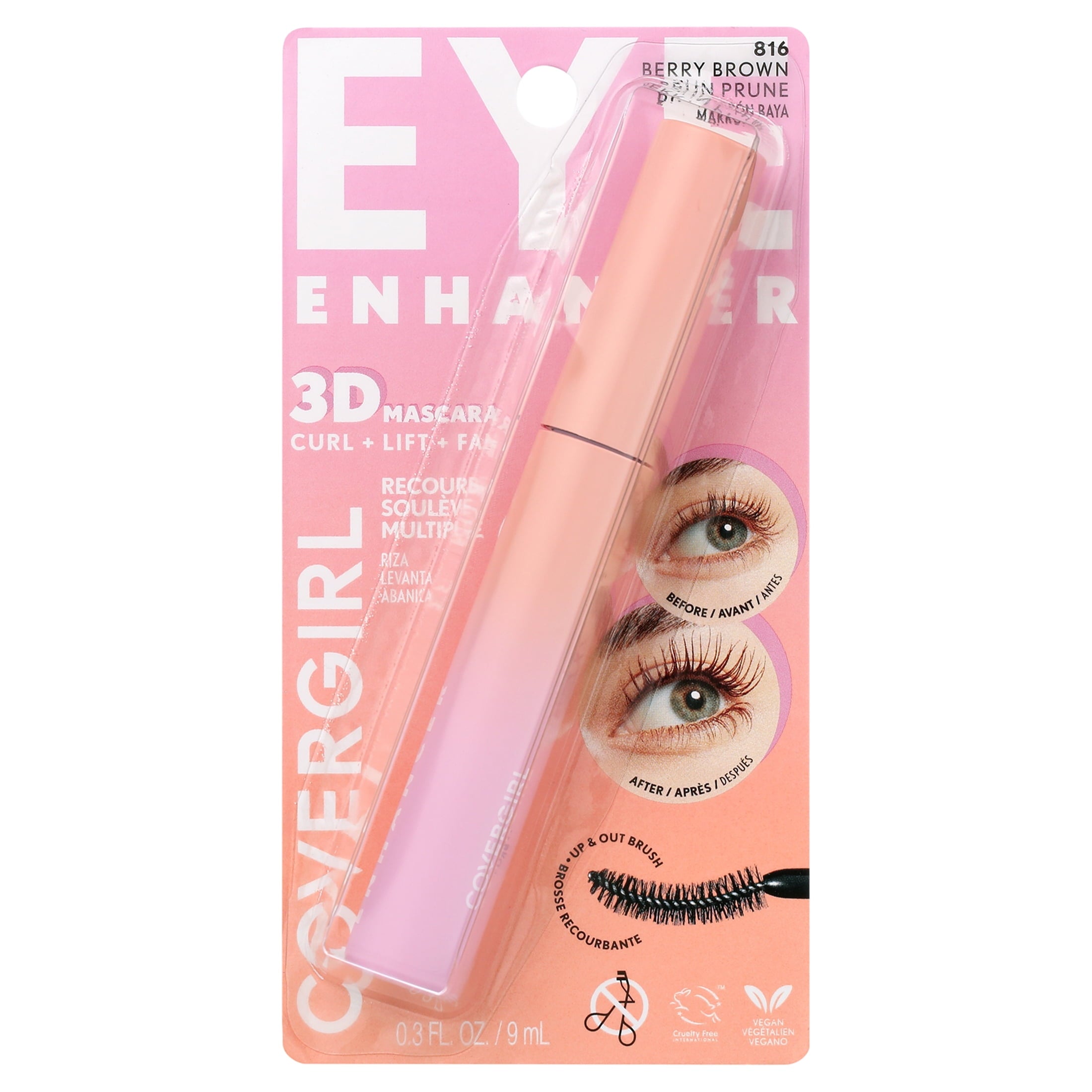 COVERGIRL Eye Enhancer 3D Mascara, 816 Berry Brown, 0.30 fl oz