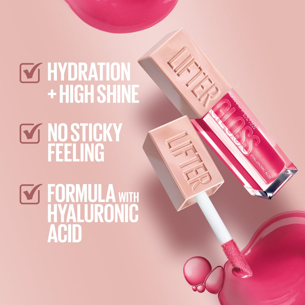 Maybelline Lifter Gloss Lip Gloss Makeup with Hyaluronic Acid, Silk