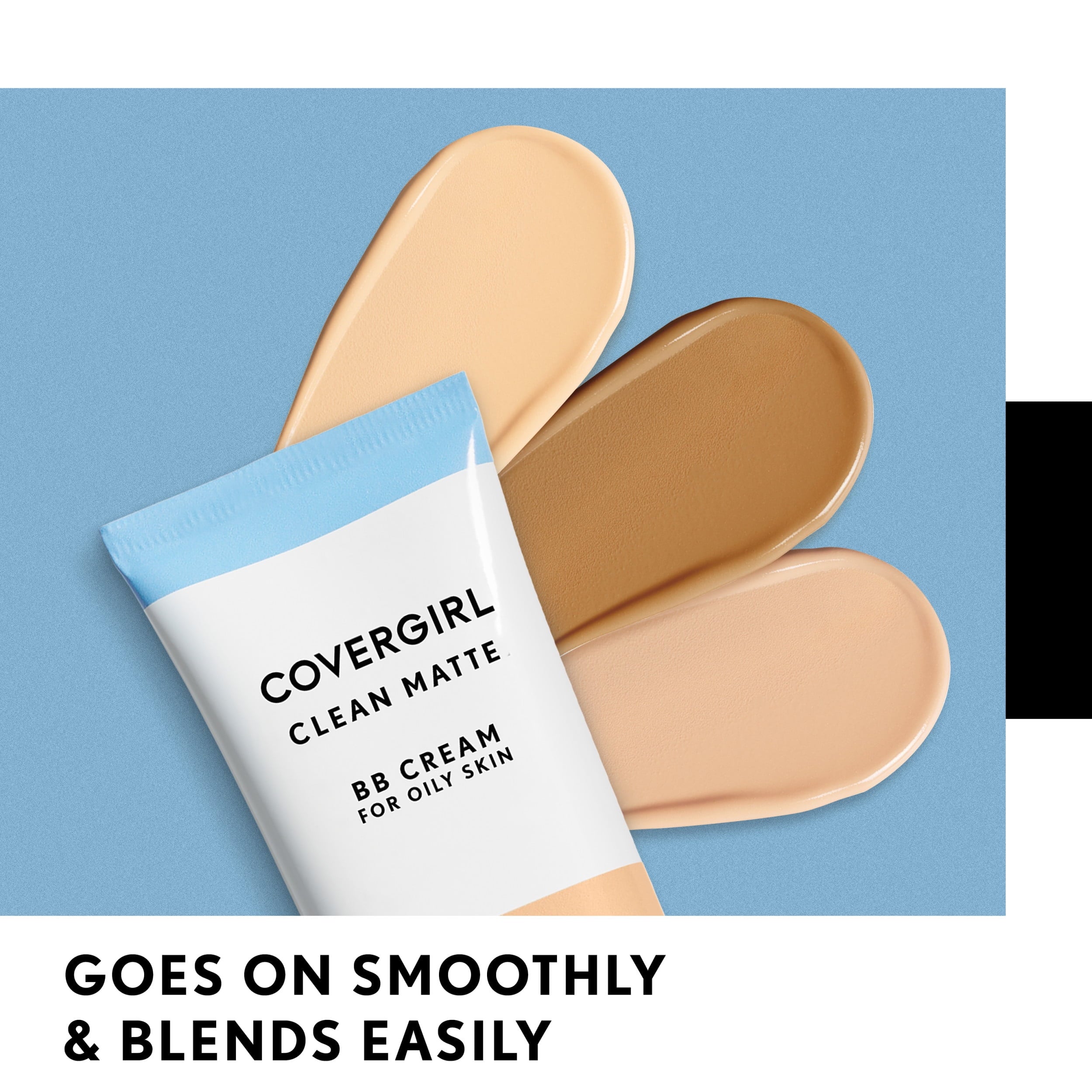COVERGIRL Clean Matte BB Cream ror Oily Skin, 530 Light Medium, 1 fl oz, Oil-Free BB Cream Foundation