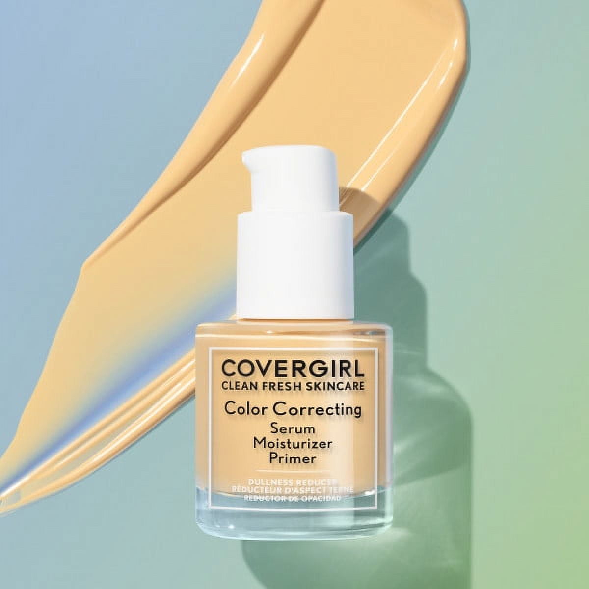 COVERGIRL Clean Fresh Primer, Color Correcting Serum and Moisturizer, Dullness Reducer, Medium 1.0 fl oz