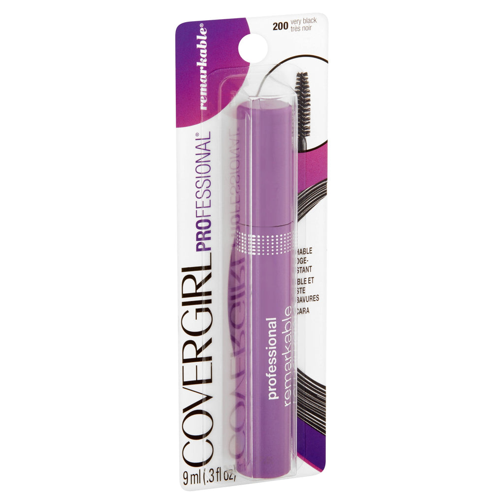 COVERGIRL Professional Remarkable Mascara, 200 Very Black, 0.3 oz, Smudge-Proof Mascara, Voluminous Mascara