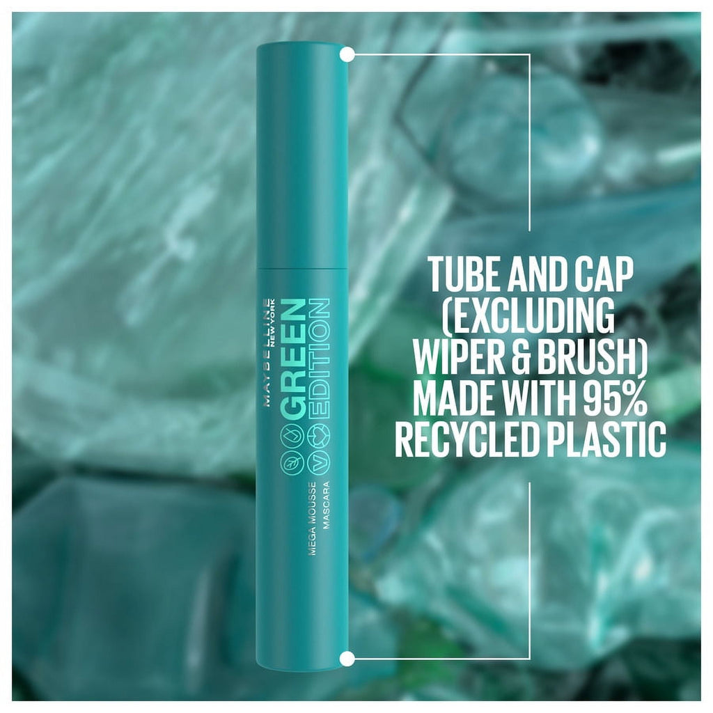 Maybelline Green Edition Mega Mousse Mascara, Blackest Black