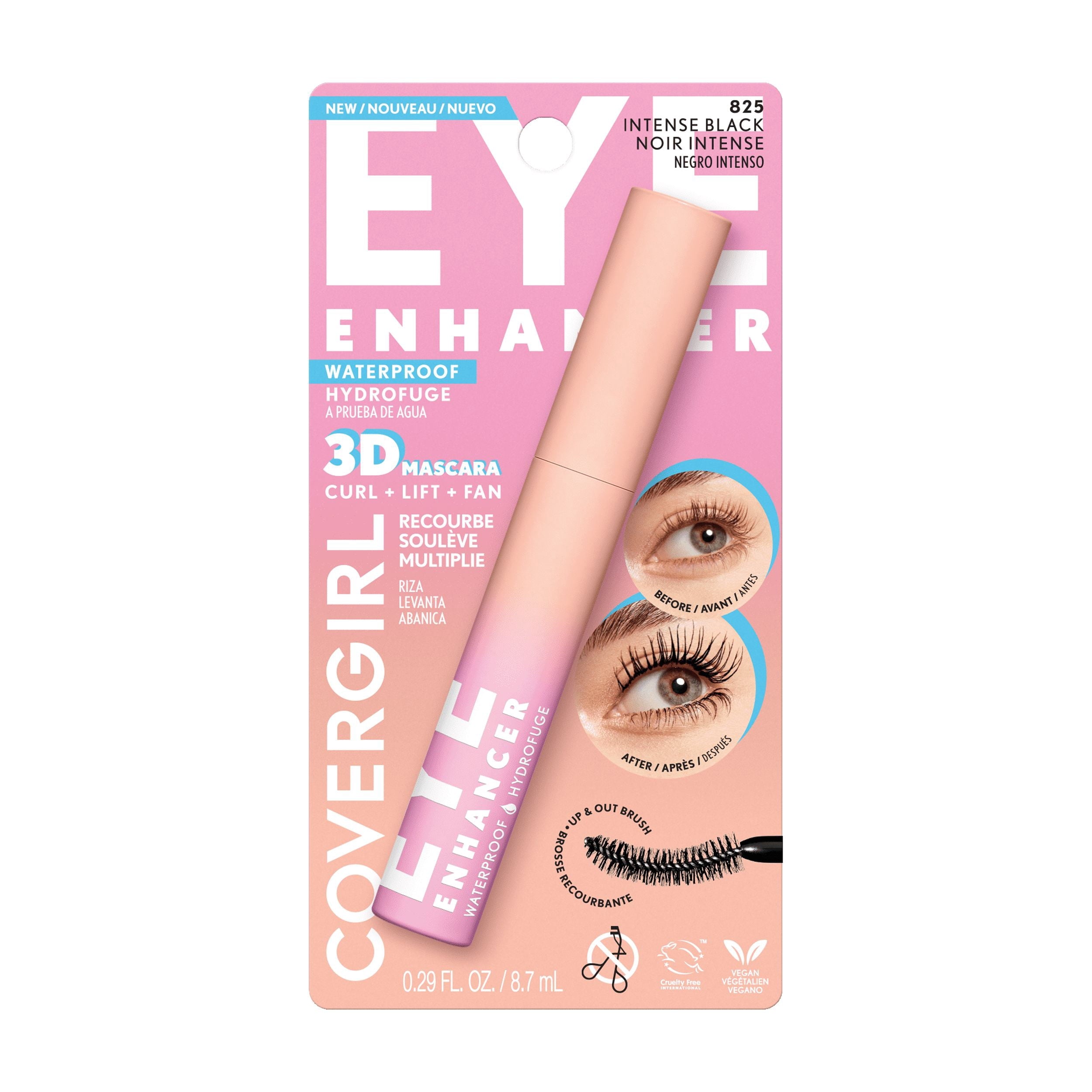 COVERGIRL Eye Enhancer 3D Waterproof Mascara, 825 Intense Black, 0.29fl.oz
