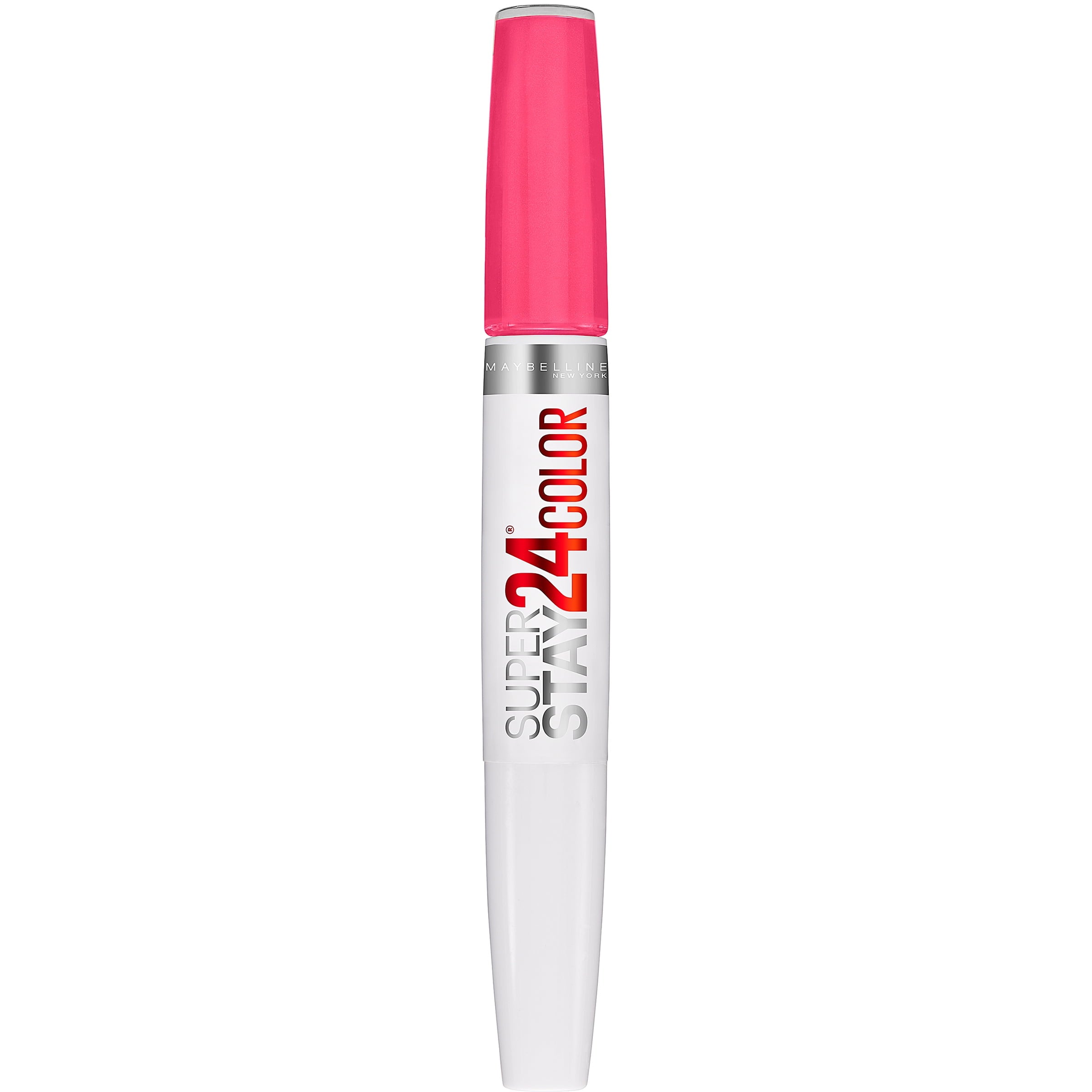Maybelline Super Stay 24, 2-Step Liquid Lipstick Makeup, Long Lasting Highly Pigmented Color with Moisturizing Balm, Pink Goes On, Neon Pink, 1 Count