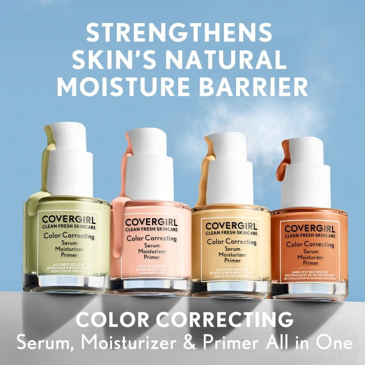 COVERGIRL Clean Fresh Primer, Color Correcting Serum and Moisturizer, Dark Spot Neutralizer, Deep 1.0 fl oz