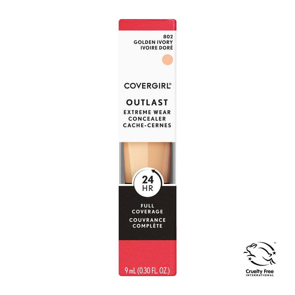 COVERGIRL Outlast Extreme Wear Concealer, Golden Ivory, .3 fl oz, Full Coverage, All Day Wear