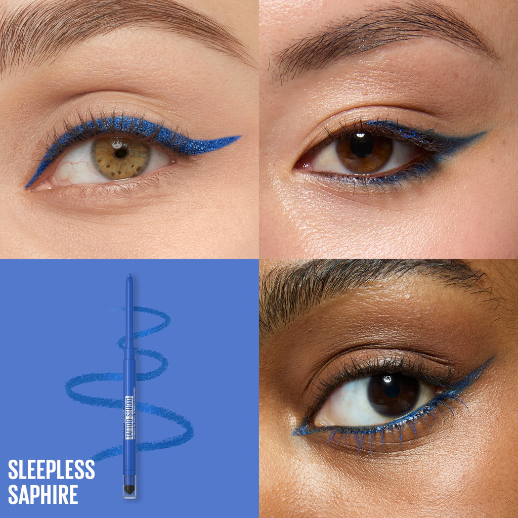 Maybelline Tattoo Studio Automatic Gel Pencil Eyeliner, Sleepless Sapphire, 0.01 oz