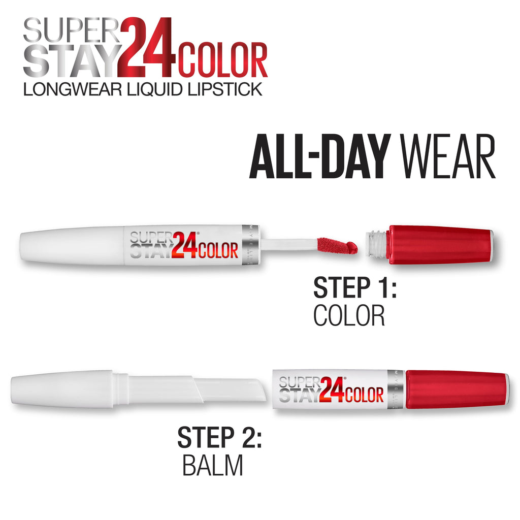 (2 pack) Maybelline SuperStay 24 2-Step Liquid Lipstick, Very Cranberry