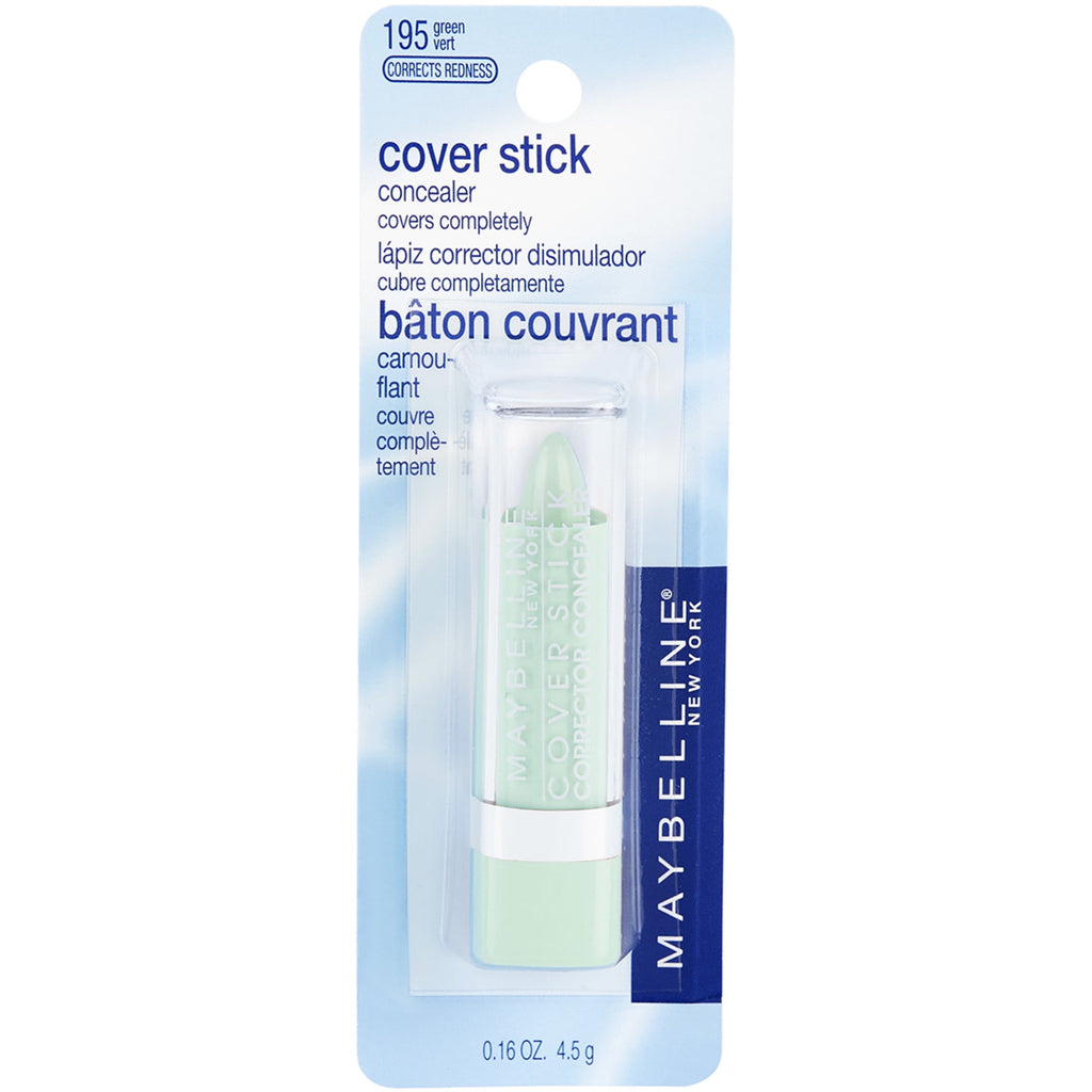 Maybelline Cover Stick Corrector Concealer, Green Corrects Redness, 0.16 oz