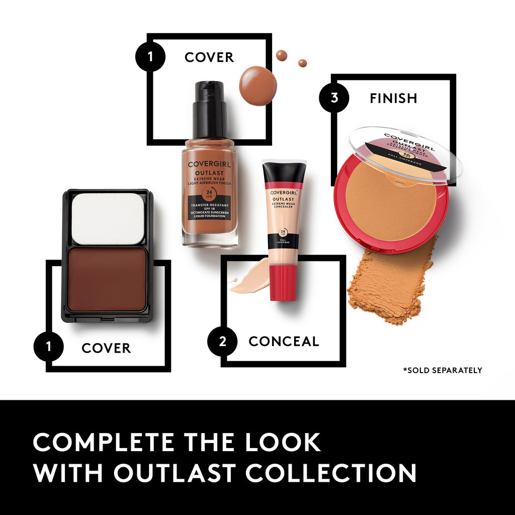 COVERGIRL Outlast Extreme Wear Concealer Makeup, Lightweight and Waterproof, Ivory, Full