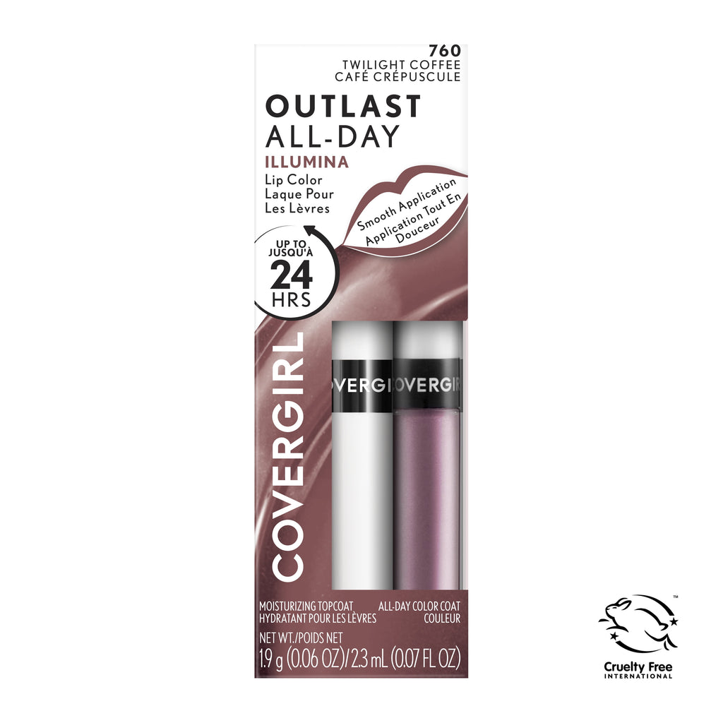 Covergirl Outlast All-Day Lip Color Liquid Lipstick and Moisturizing Topcoat, Longwear, TWILIGHT COFFEE
