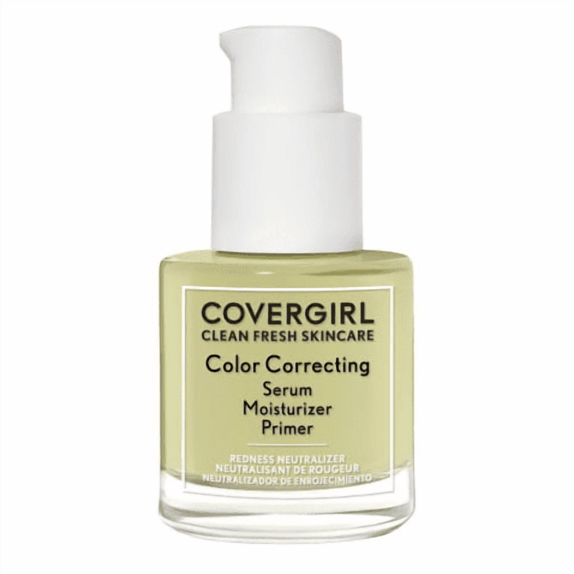 COVERGIRL Clean Fresh Color Correcting Primer + Serum, Redness Neutralizer, Fair 1.0 fl oz