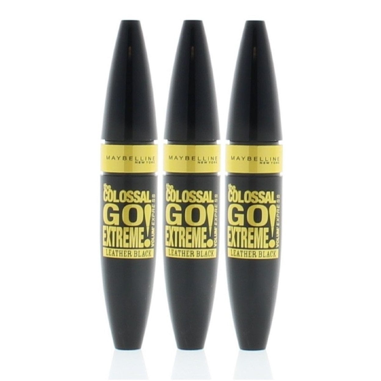 Maybelline Colossal Go Extreme Mascara Leather Black 9.5ml 3 Pack Volume Boost