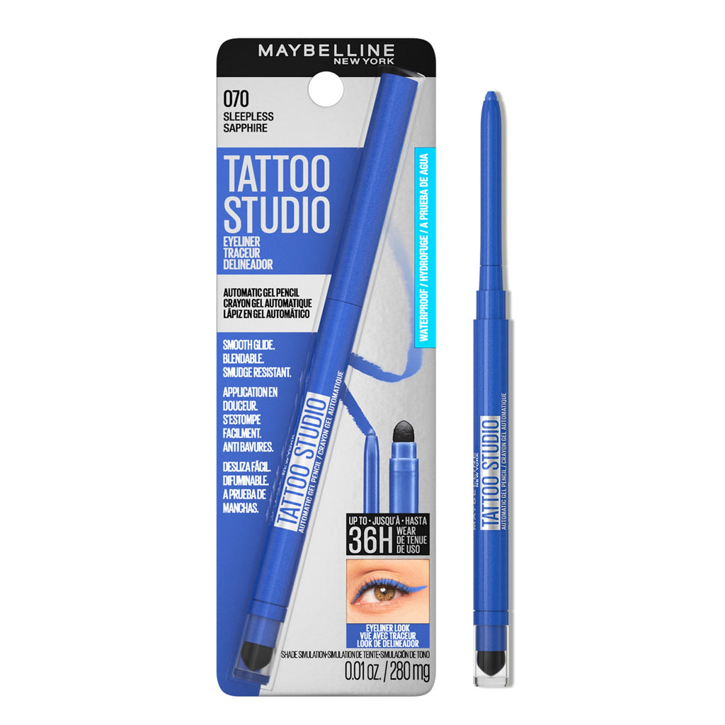 Maybelline Tattoo Studio Automatic Gel Pencil Eyeliner, Sleepless Sapphire, 0.01 oz