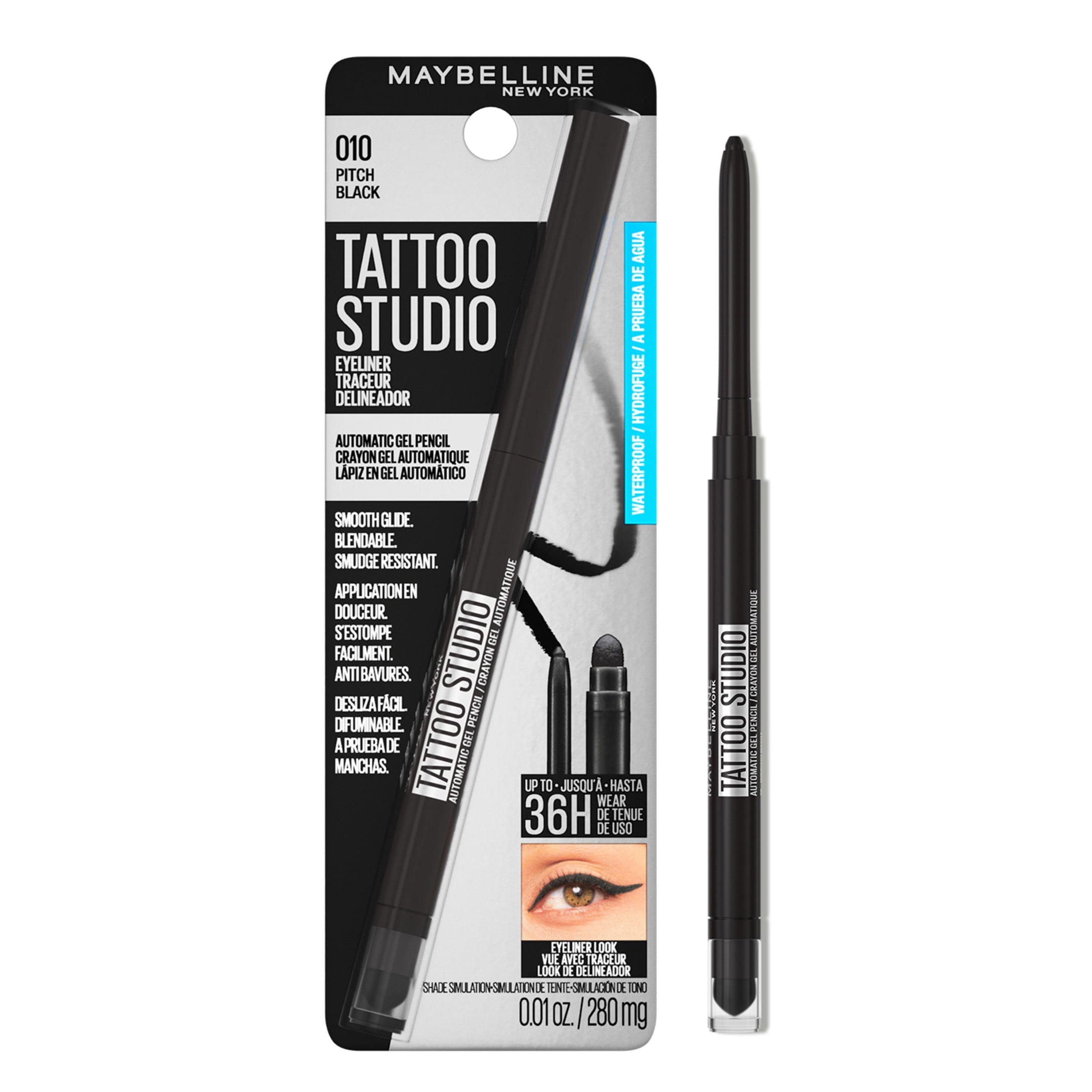 Maybelline Tattoo Studio Gel Pencil Eyeliner, Smokey Black