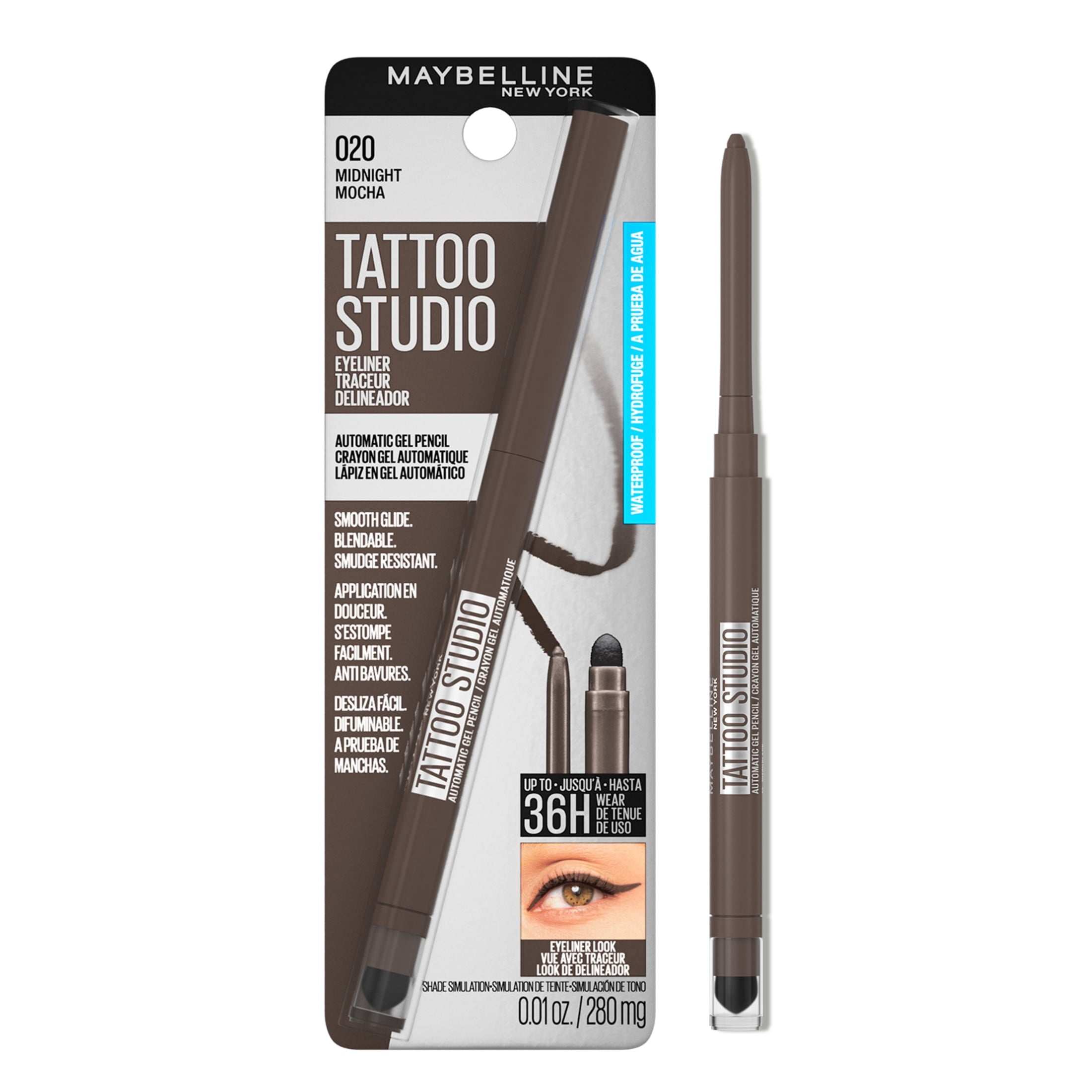 Maybelline Tattoo Studio Smokey Gel Pencil Eyeliner, Smokey Grey