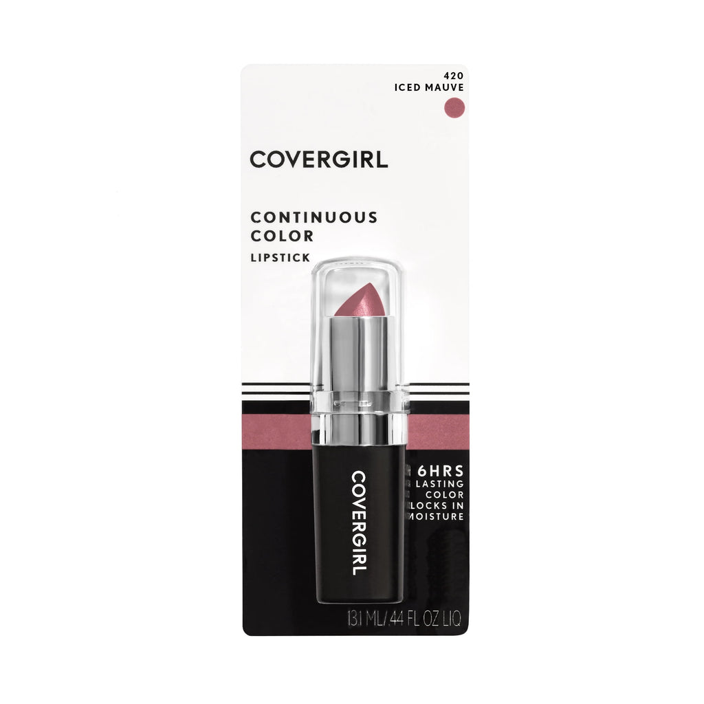 (2 pack) COVERGIRL Continuous Color Lipstick, 420 Iced Mauve, 0.13 oz