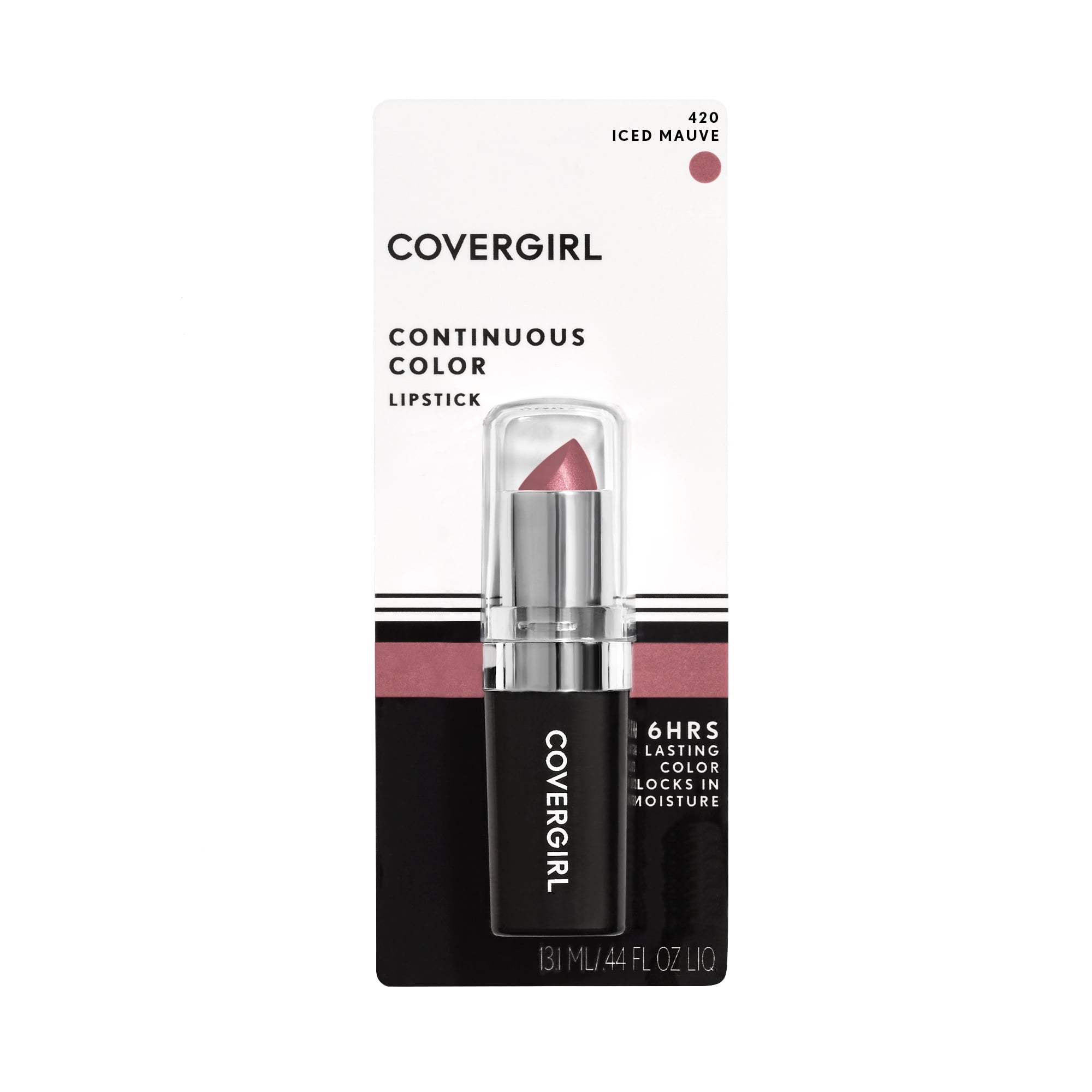 (2 pack) COVERGIRL Continuous Color Lipstick, 420 Iced Mauve, 0.13 oz