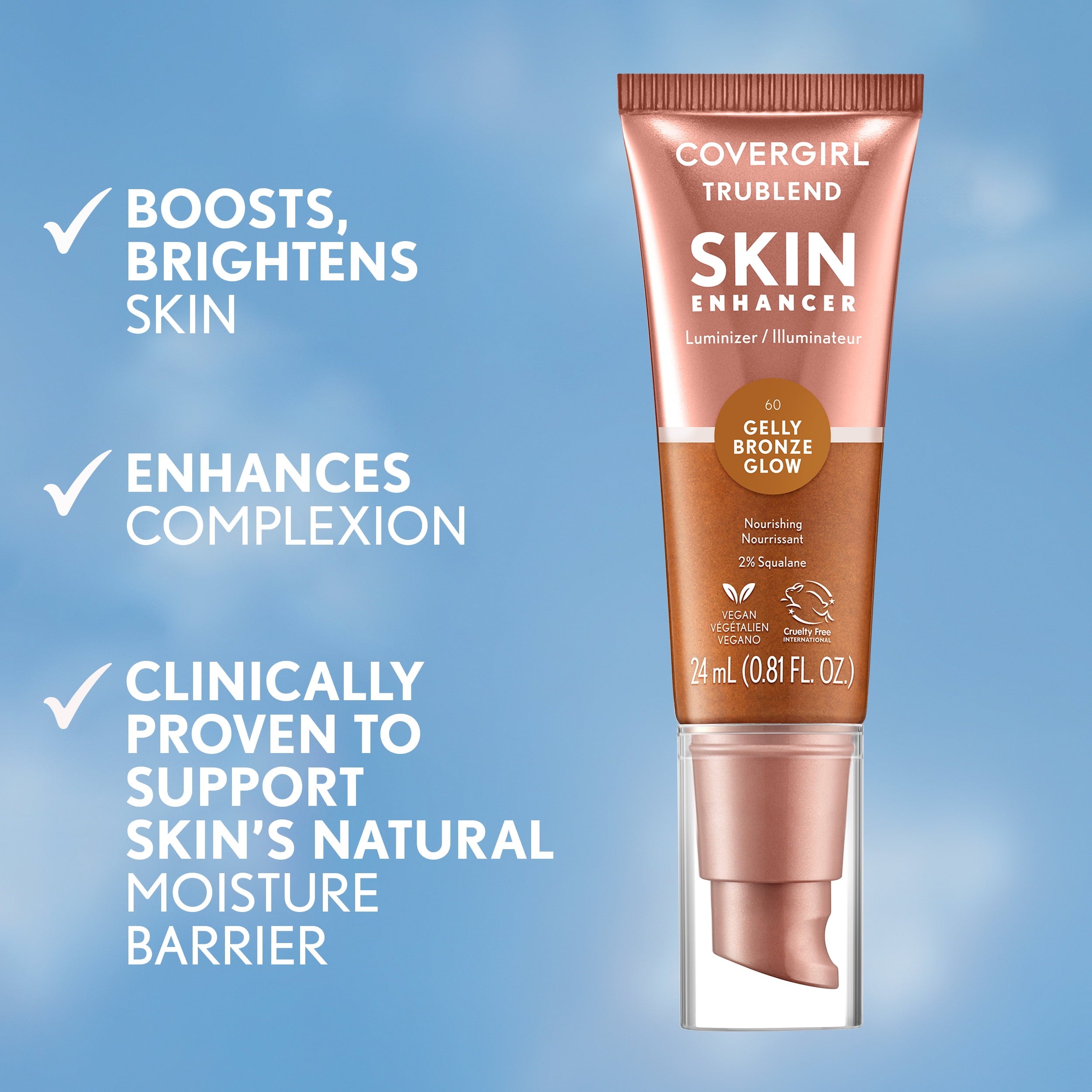 COVERGIRL Trublend Skin Enhancer Luminizer Gelly, 60 Bronze Glow, 0.81 fl oz