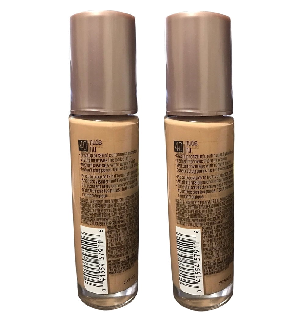 Maybelline Dream Radiant Liquid Hydrating Foundation - 40 Nude (2-Pack)