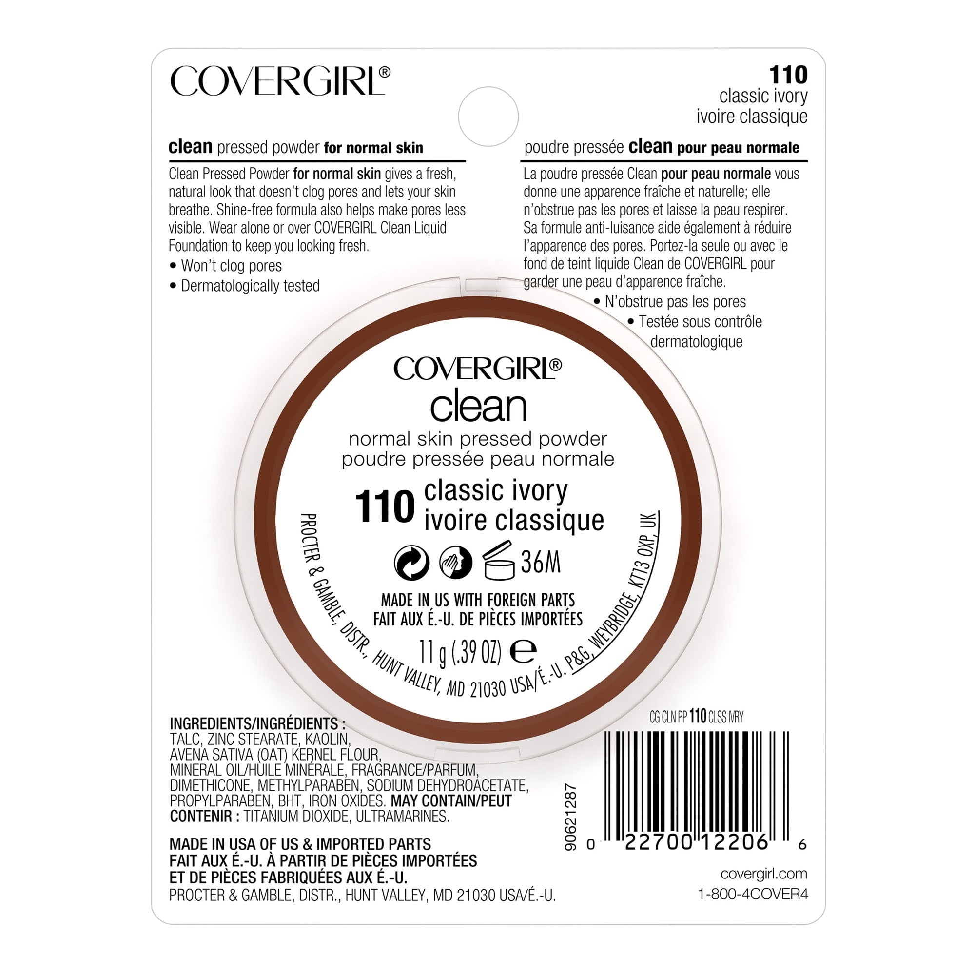 COVERGIRL Clean Powder Foundation, 110 Classic Ivory